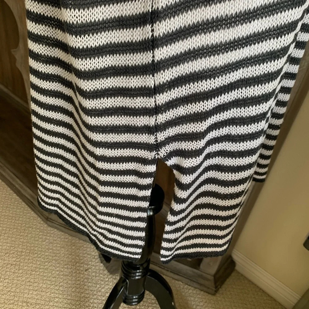 New Eileen Fisher Striped Organic Linen Tunic Graphite White NWT Casual - Picture 6 of 9